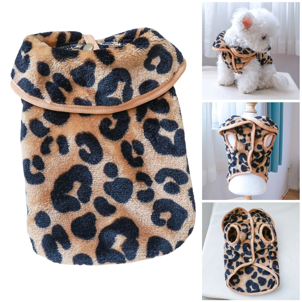 Pet Vest Doll Collar Leopard Printed Sleeveless Two-legged Puppy Dog Pajama Costume Pet Supplies	