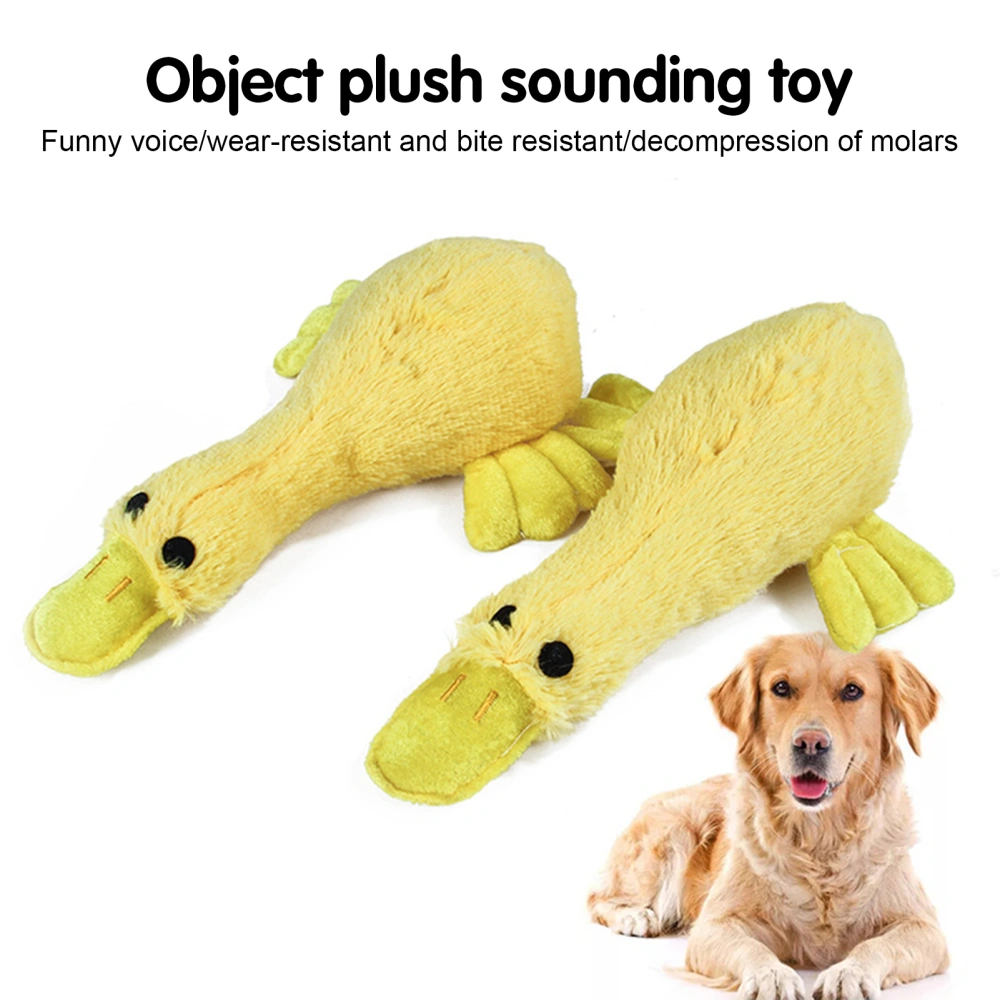 Pet Toy Interactive Bite Resistant Soft Cute Yellow Duck Shape Dog Squeaker Toy Pet Supplies