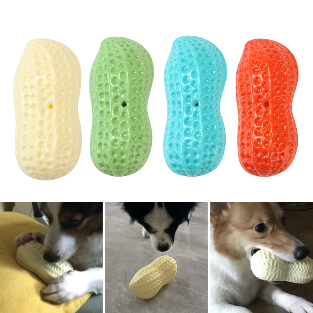 Pet Sounding Toy Wear-resistant Built-in Sound Creative Comfortable Boredom Relief Relieve Stress TPR Peanut Shape Pet Toy for Corgi