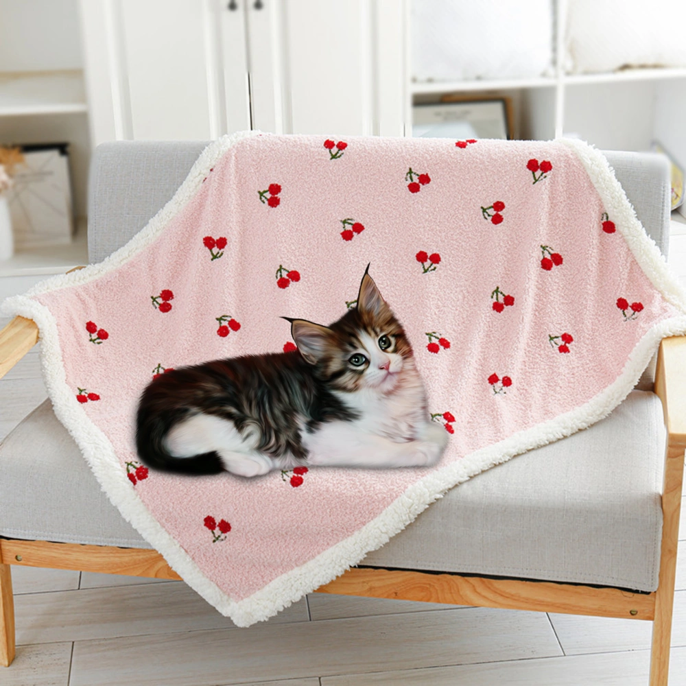 Pet Bed Multipurpose Soft Comfortable Double Layer Thickened Keep Warm Plush Fruit Print Pet Cushion for Cats