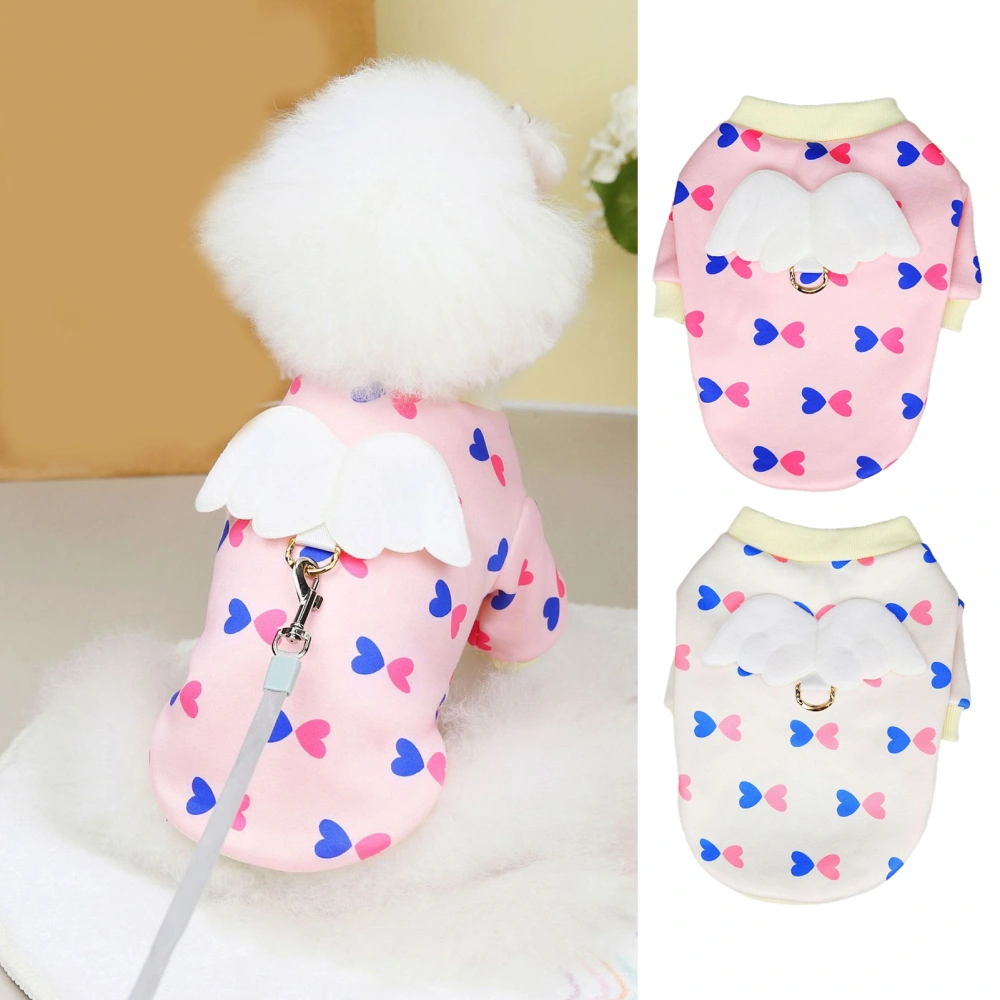 Pet Vest Printing Comfortable with Tow Ring Soft Attractive Dress Up Polyester Wing Decoration Pet Apparel Everyday Clothing