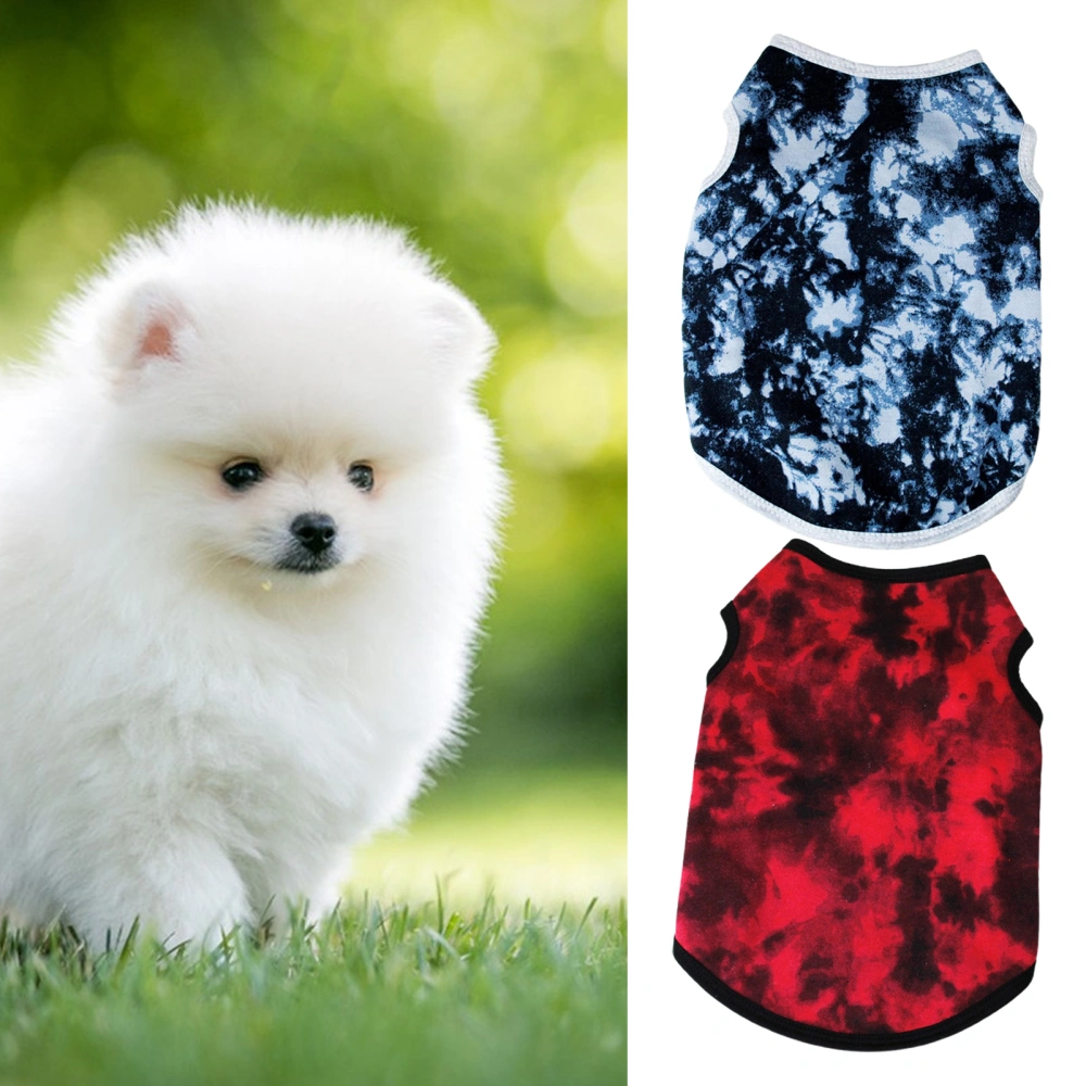 Dog Shirt Attractive Fine Workmanship Crew Neck Thermal Fleece Comfortable Dress Up Cotton Tie Dye Pattern Dog Clothes Everyday Clothing