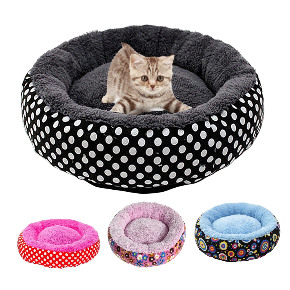 Dog Bed Printed Soft Touch Comfortable Breathable Full Filling Keep Warm Round Pet Puppy Nest Plush Mat Kennel for Room