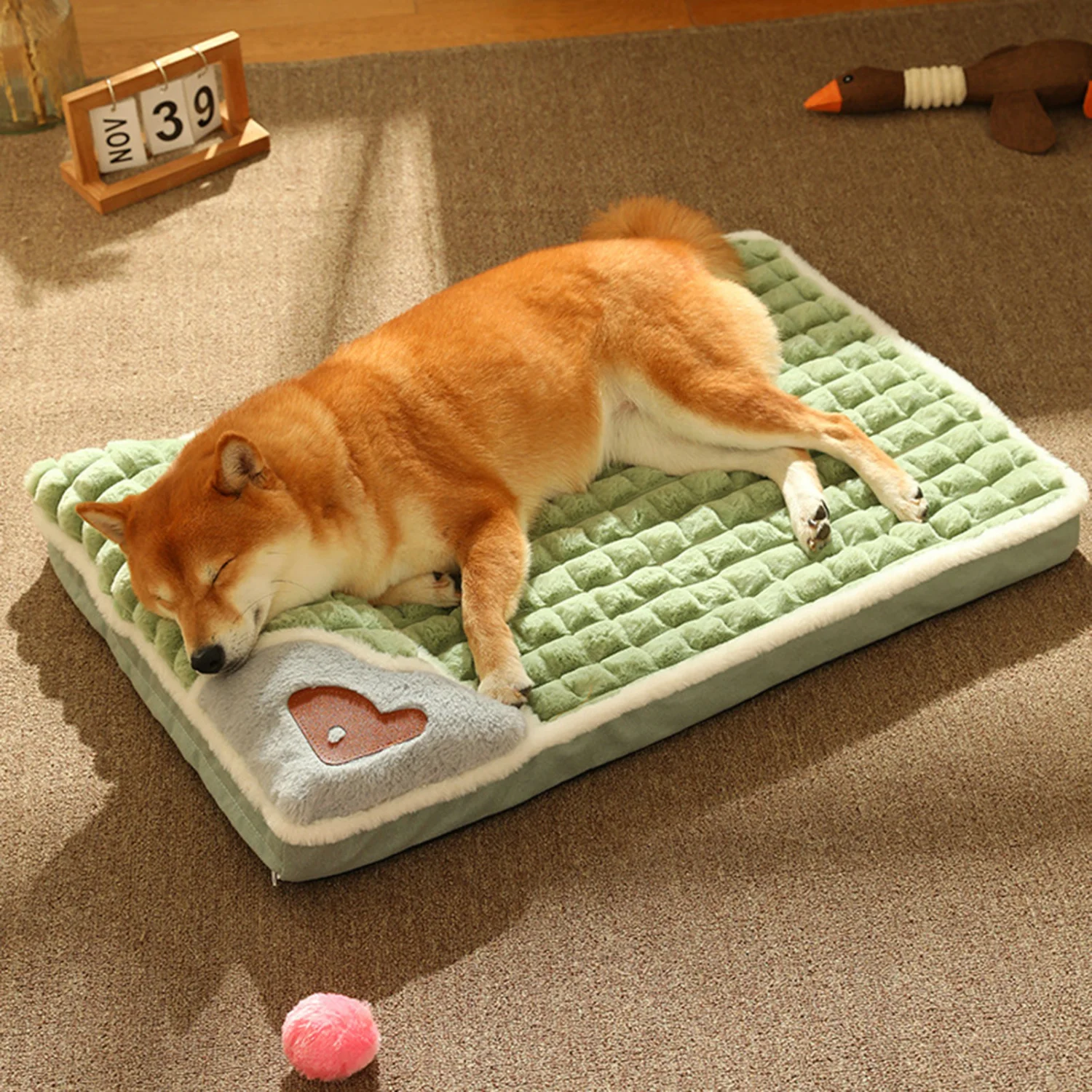 Dog Bed Comfortable Neck Pillow Soft Plush Cat Dog Winter Sleeping Bed Nest for Home