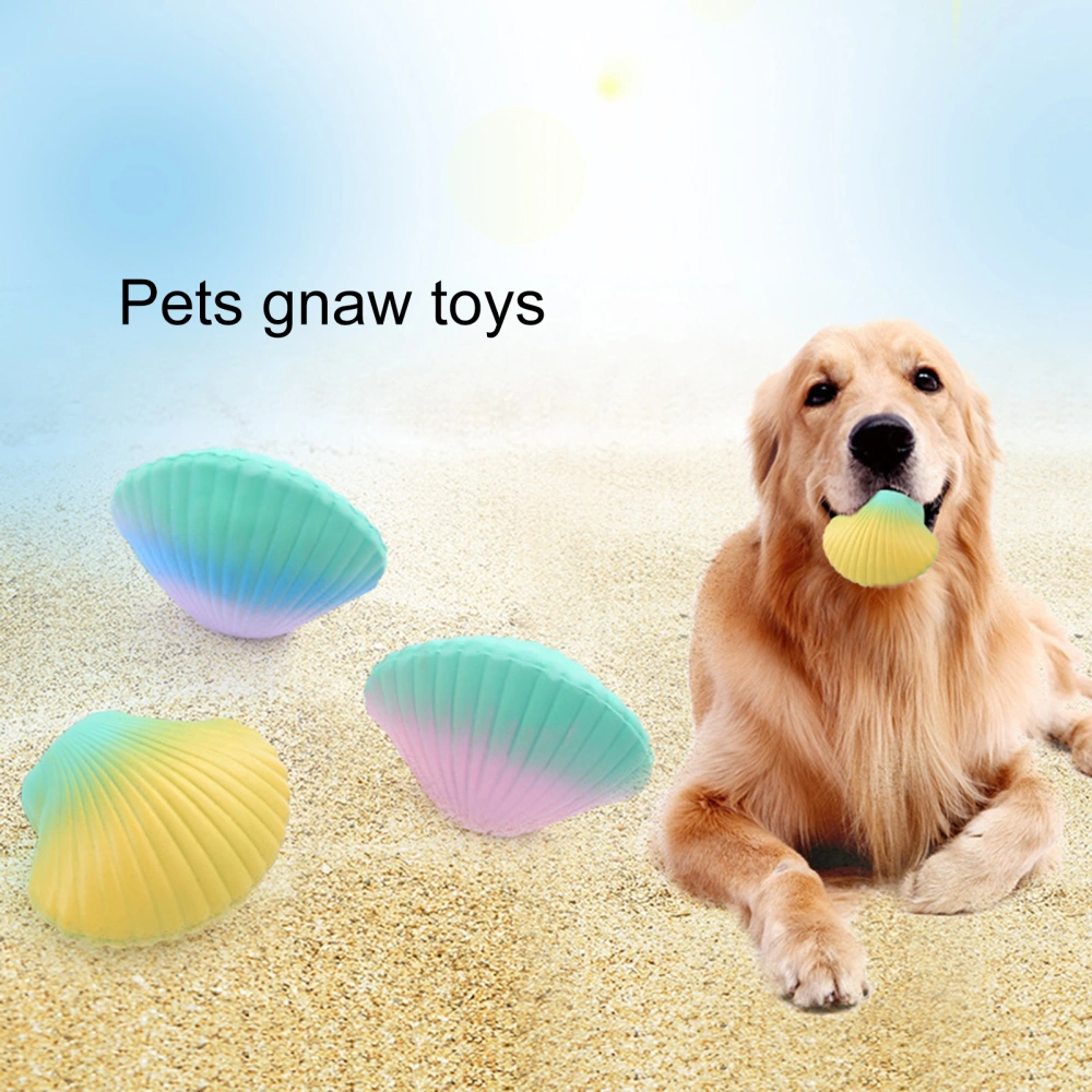 Dog Sounding Toy Funny Voice Shell Shape Bite And Wear Resistant Dental Care Multifunctional Teeth Cleaning Reusable Cute Latex Pet Squeak Toy Pet Supplies