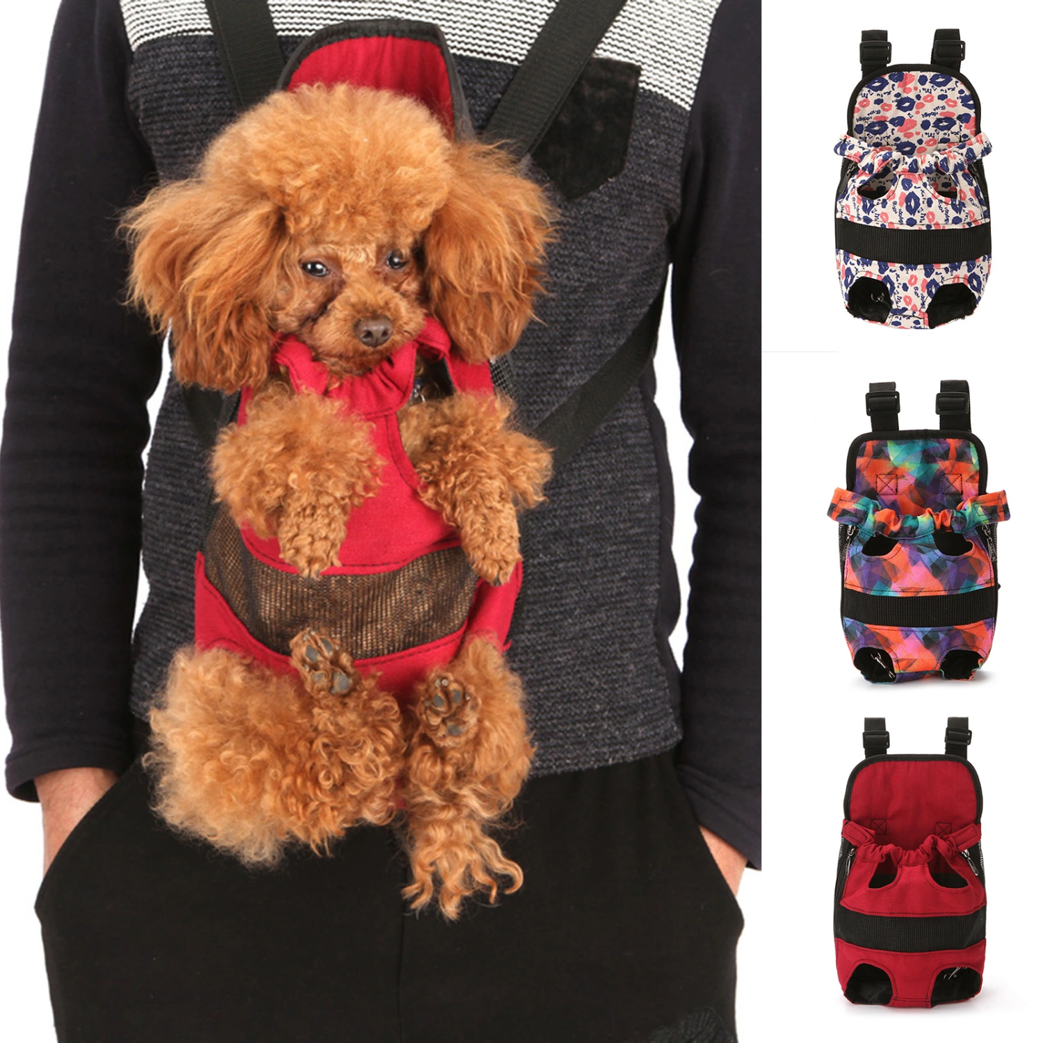 Pet Carrier Backpack Comfortable High Stability Adjustable Dogs Cats Legs Out Front Travel Bag for Outside