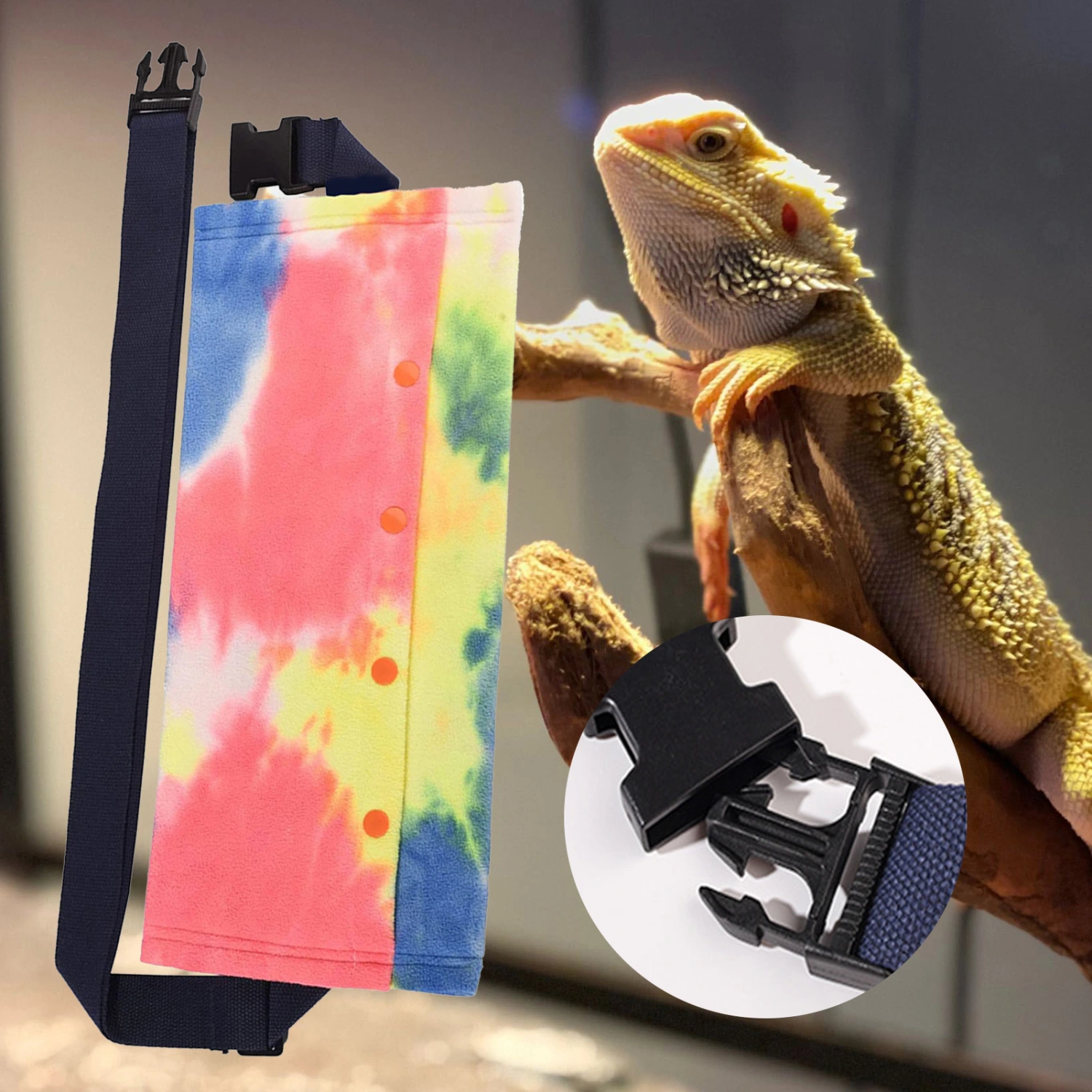 Small Pet Carrier Adjustable Shoulder Strap Prevent Falling Portable Reptile Sling Bag Bearded Dragon Lizard Carrier Pet Supplies