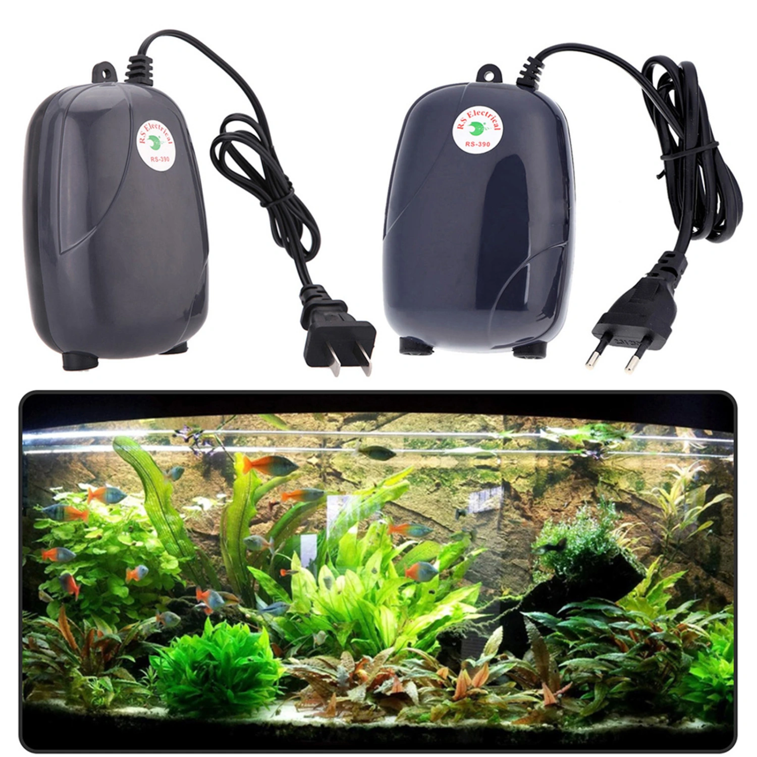 Aquarium Air Pump Provide Oxygen Fish Breeding Accessories Small Size Fish Tank Air Pump Ultra Silent with Tube for Outdoor Fishing