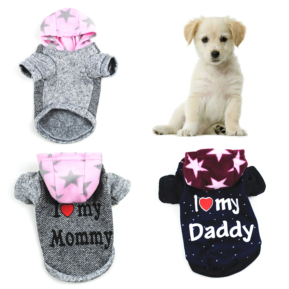 Pet Dog Puppy I Love Daddy Mommy Hoodie Clothes Costume Jacket Coat Apparel