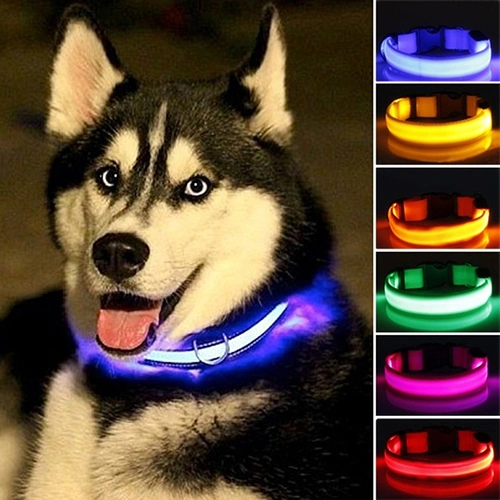 Puppy Dog Cat Night Safety Flashing Luminous LED Light Adjustable Pet Collar