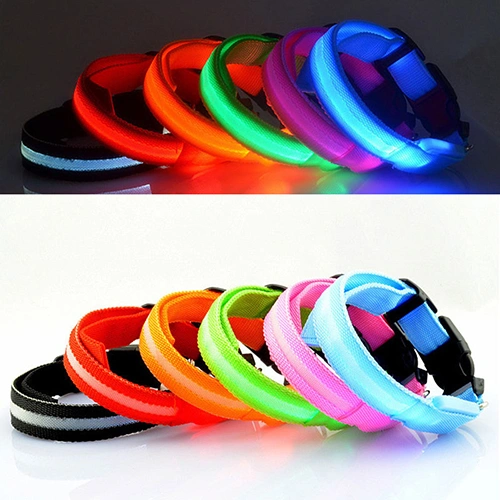 Puppy Dog Cat Night Safety Flashing Luminous LED Light Adjustable Pet Collar