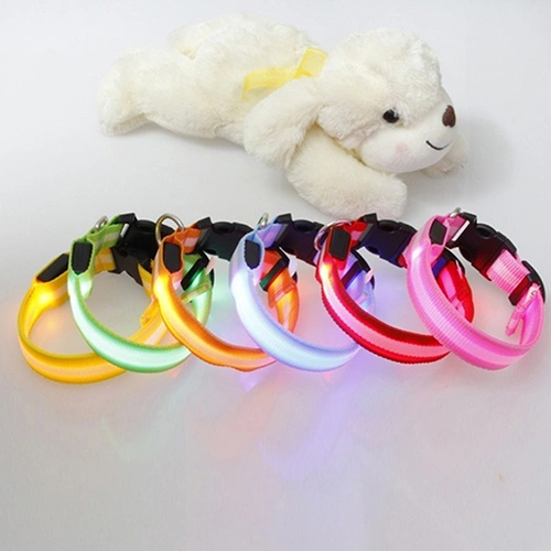 Puppy Dog Cat Night Safety Flashing Luminous LED Light Adjustable Pet Collar