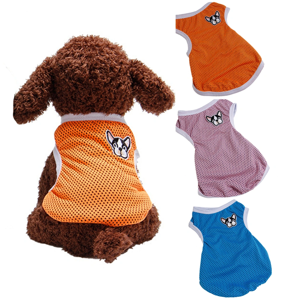 Dog Puppy Summer Hollow Out Breathable Cartoon Print T-shirt Vest Pet Clothes