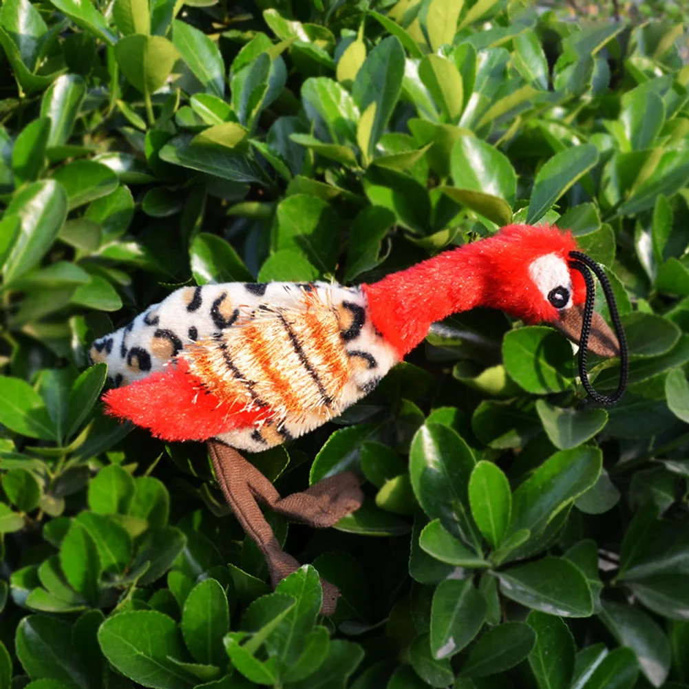 Mini Pet Dog Puppy Squeak Plush Bird Stuffing Free Interactive Play Bite Toy
