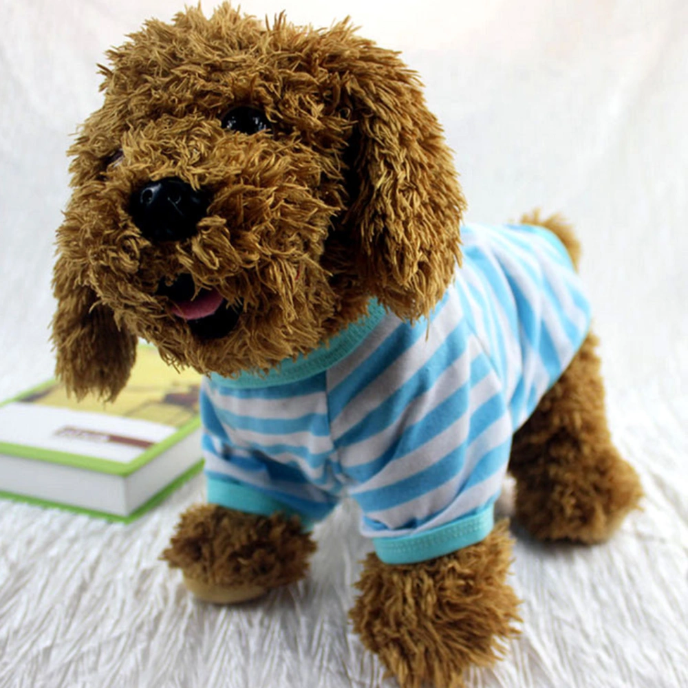 Spring Summer Polyester Breathable Stripe O Neck Dog Puppy Vest Shirt Pet Clothes