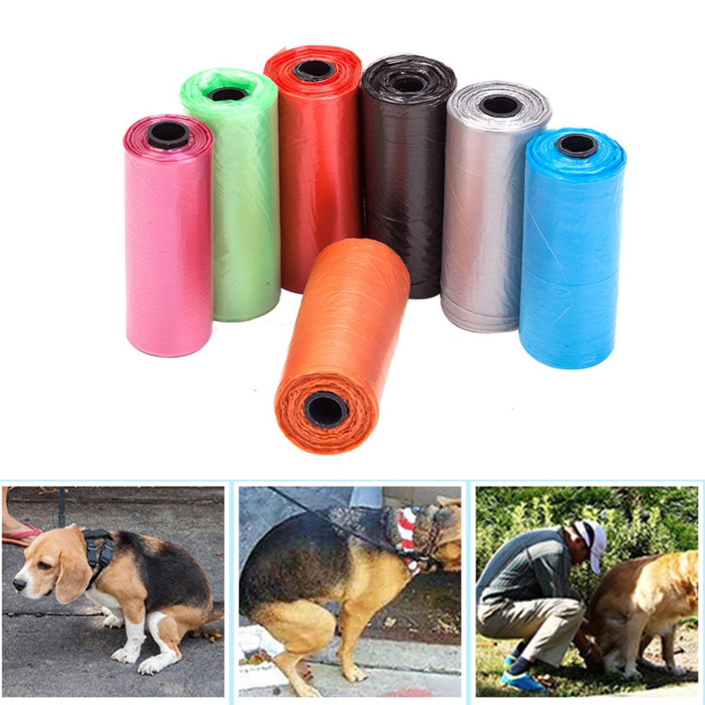 4Rolls/60Pcs Dog Bags Solid Color Leak-proof Eco-friendly Pet Waste Bags for Home