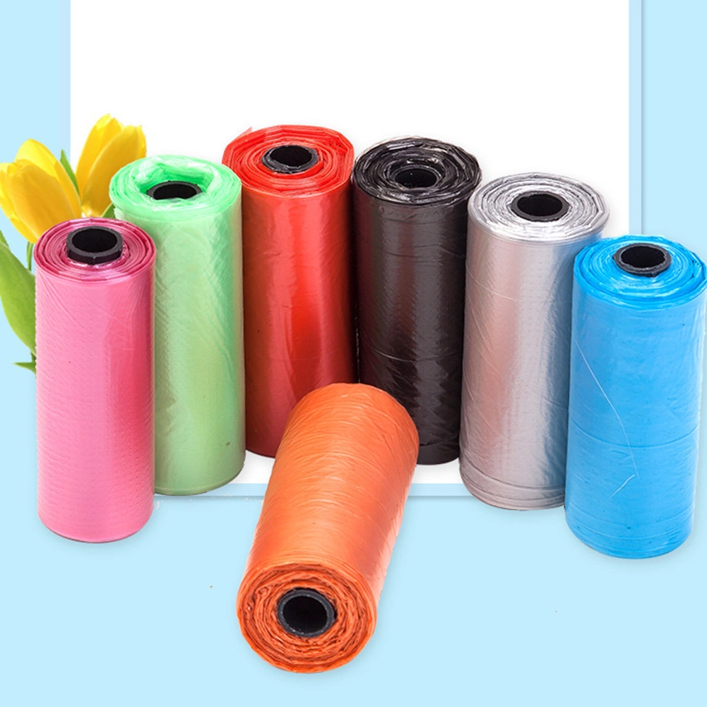4Rolls/60Pcs Dog Bags Solid Color Leak-proof Eco-friendly Pet Waste Bags for Home