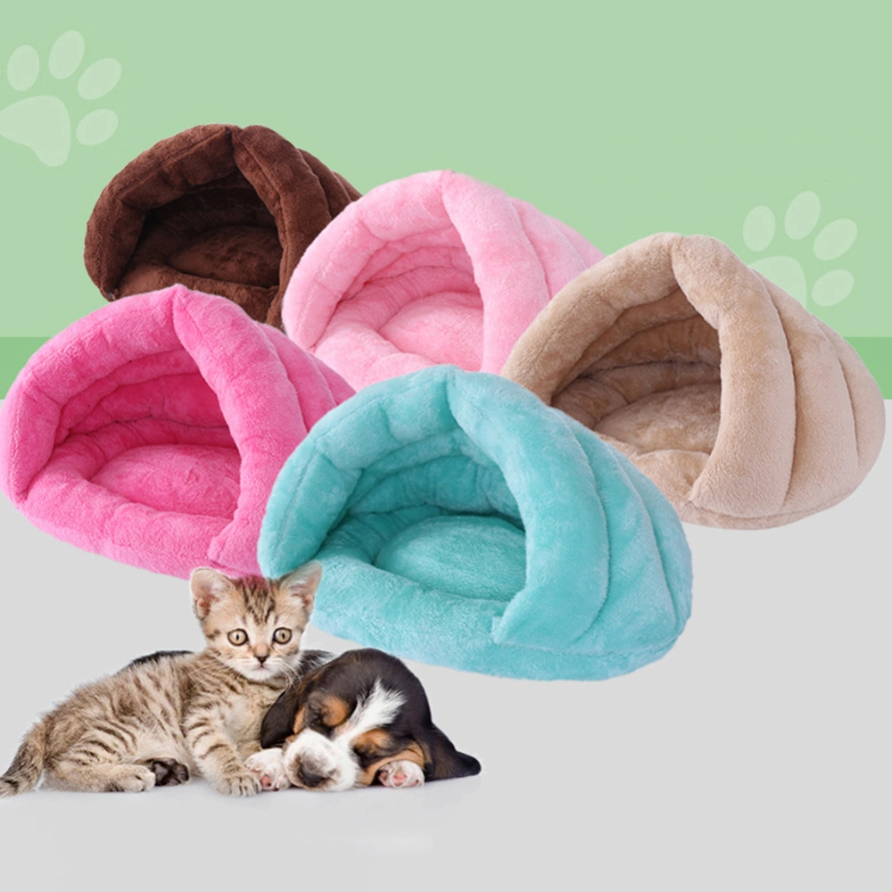 Plush Dog Cat Sleeping Bed Cave Cuddle Soft Cushion Hooded Warm Pet Supplies