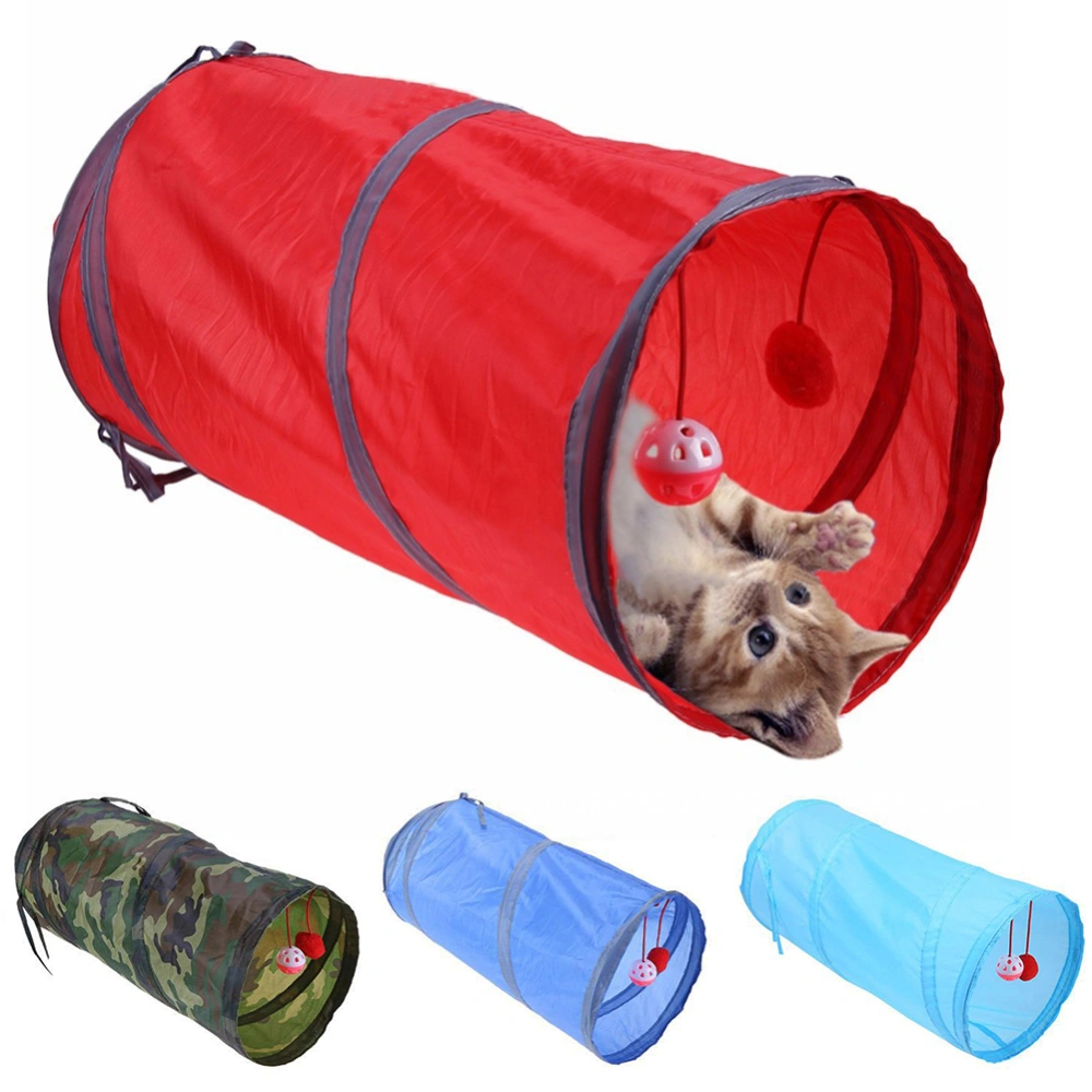 Cat Kitten Tunnel Toy Tube Hideout Playing Folding Nest Tent Ball Pet Supplies