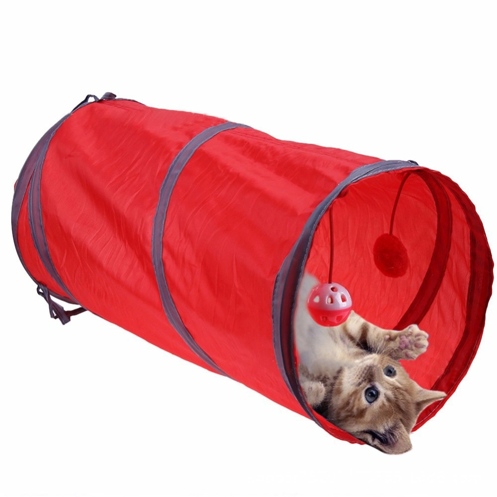 Cat Kitten Tunnel Toy Tube Hideout Playing Folding Nest Tent Ball Pet Supplies