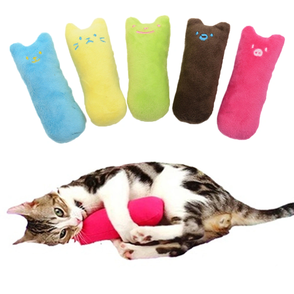 Cartoon Print Cat Teeth Grinding Bite-Resistant Pet Funny Plush Toys with Catnip