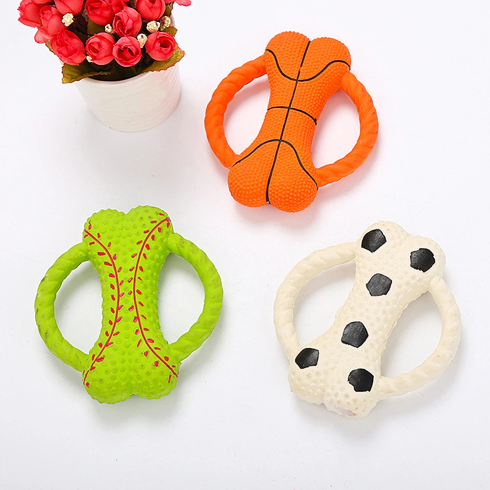 Durable Pet Dog Puppy Bone Shape Teeth Grinding Chewing Training Squeaky Toy