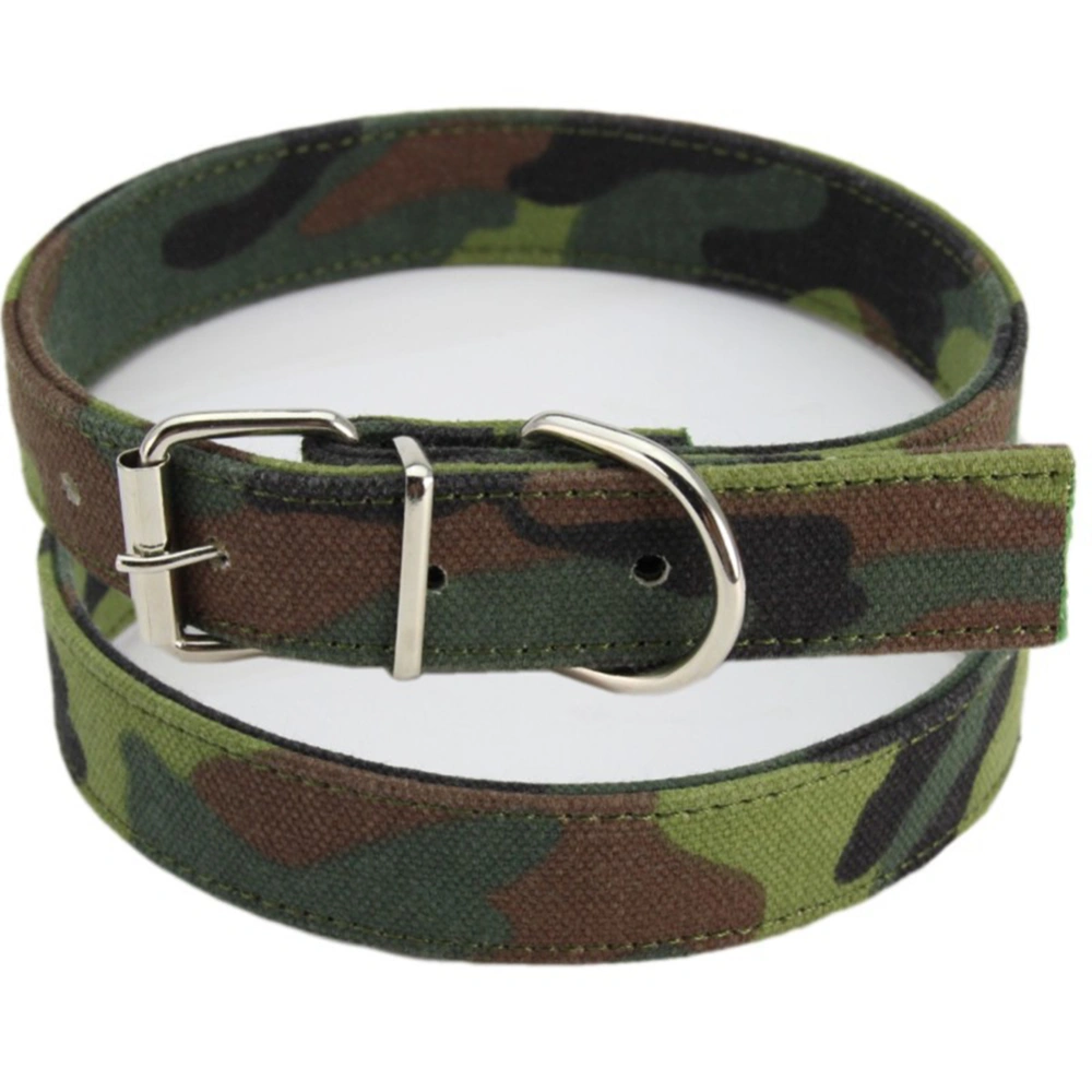 Adjustable Camouflage Canvas Outdoor Training Dog Collar Necklace Pet Supplies