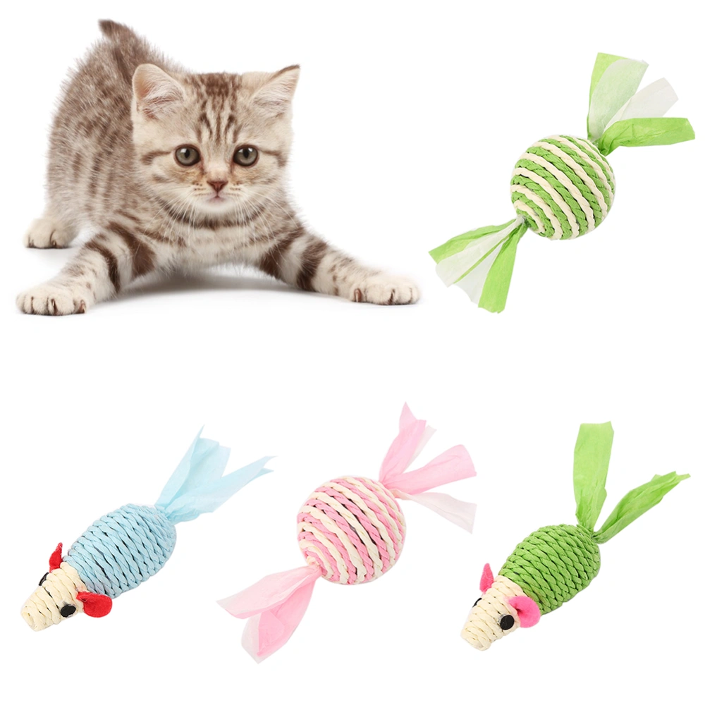 Pet Cat Kitten Mouse Rattle Toy Bite Chew Catch Clean Teeth Interactive Gift