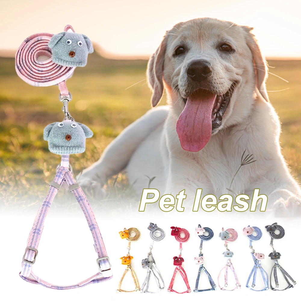 Adjustable Core-Spun Metal Buckle Cotton Leash Harness Dog Traction Pull Rope