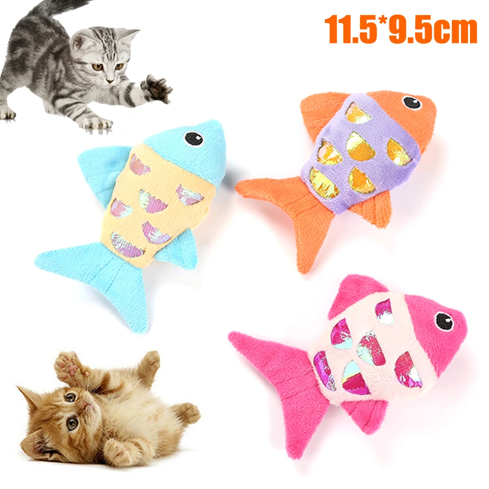 Pet Cat Kitten Plush Cute Fish Doll Catnip Interactive Bite-resistant Chew Toy