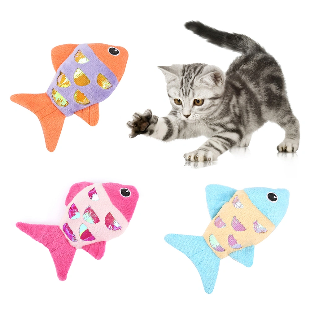 Pet Cat Kitten Plush Cute Fish Doll Catnip Interactive Bite-resistant Chew Toy