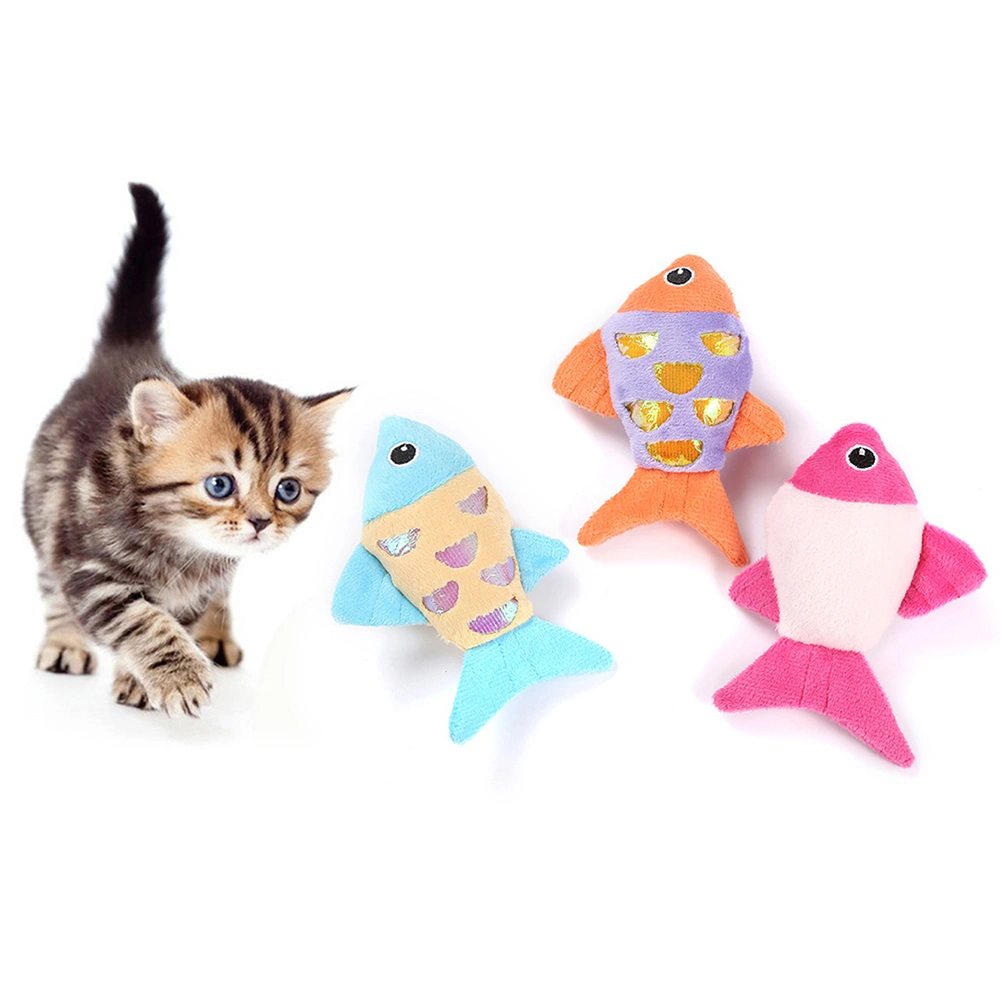 Pet Cat Kitten Plush Cute Fish Doll Catnip Interactive Bite-resistant Chew Toy