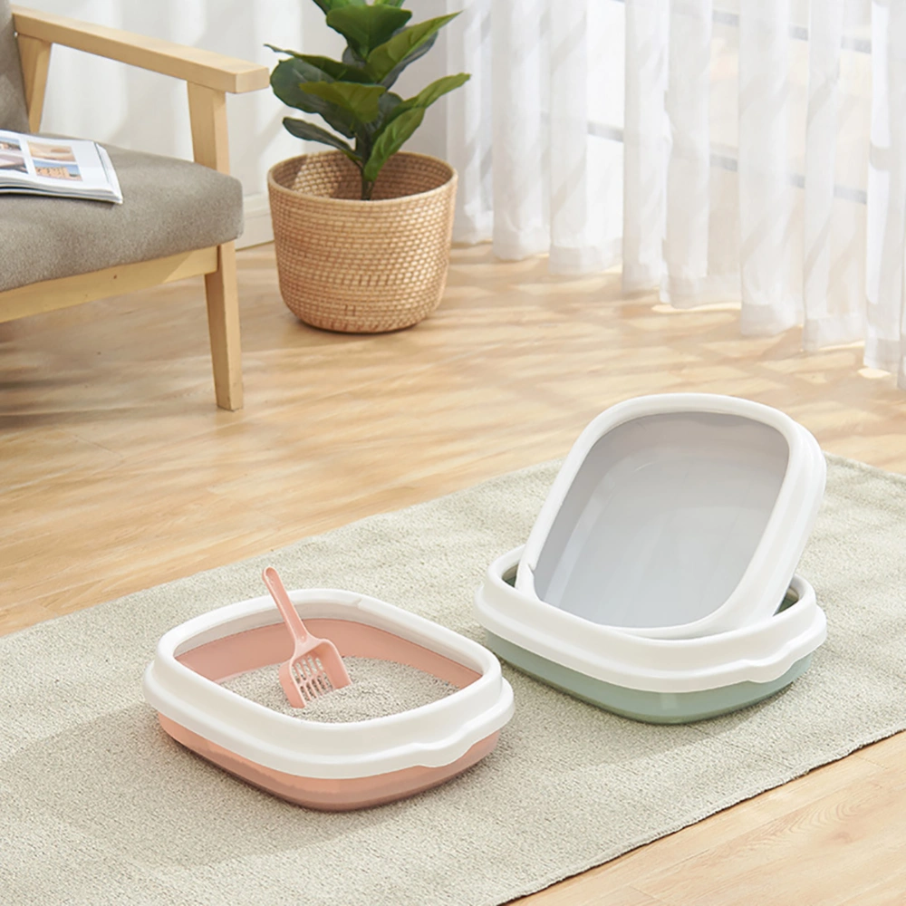 Semi-closed Detachable Anti-splash Pet Cats Sand Litter Box Toilet with Scoop