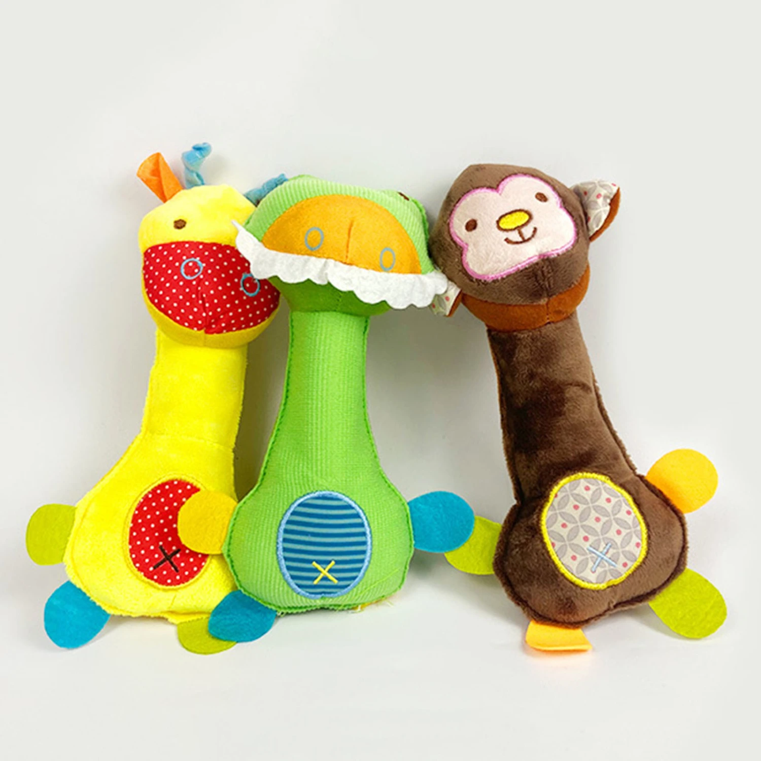 Pet Bite Resistant Cartoon Monkey Deer Dinosaur Dolls Toy Plush Vocal Dog Rattle
