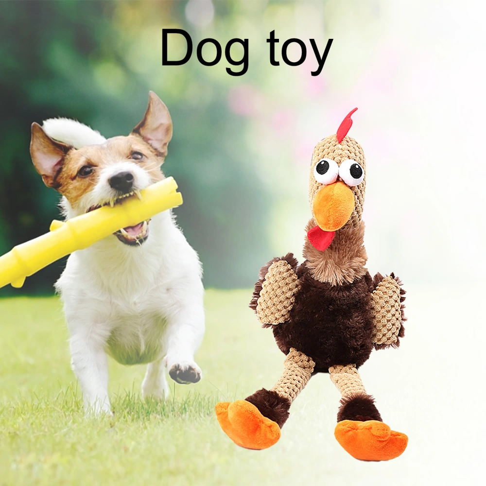 Chicken Shape Dog Puppy Chewing Toy Soft Squeaky Sound Plush Doll Pet Supply