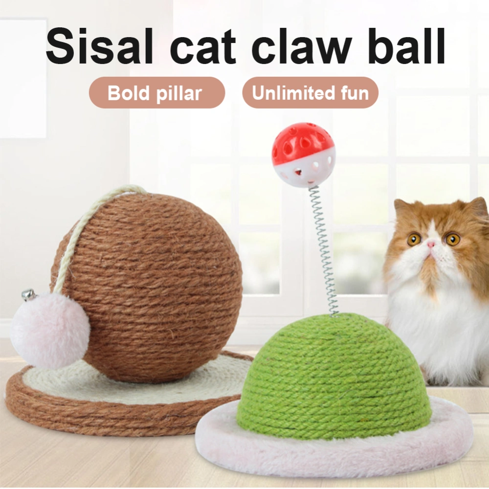 Pet Kitten Sisal Rope Weave Ball Wear-resistant Cat Scratching Board Playing Toy