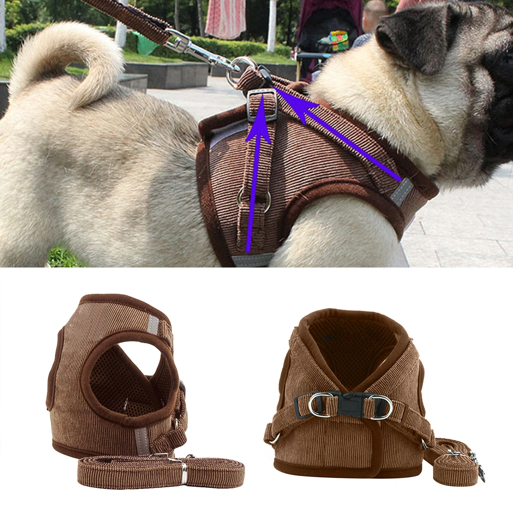 Cute Dog Harness Puppy Fashion Adjustable Walking Vest Leash Set Pet Supplies