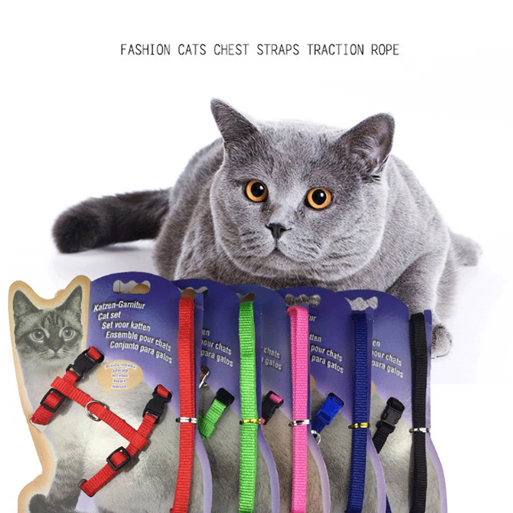 Nylon Pet Lead Leash Harness Kitten Belt Strap Safety Rope Adjustable Dog Collar