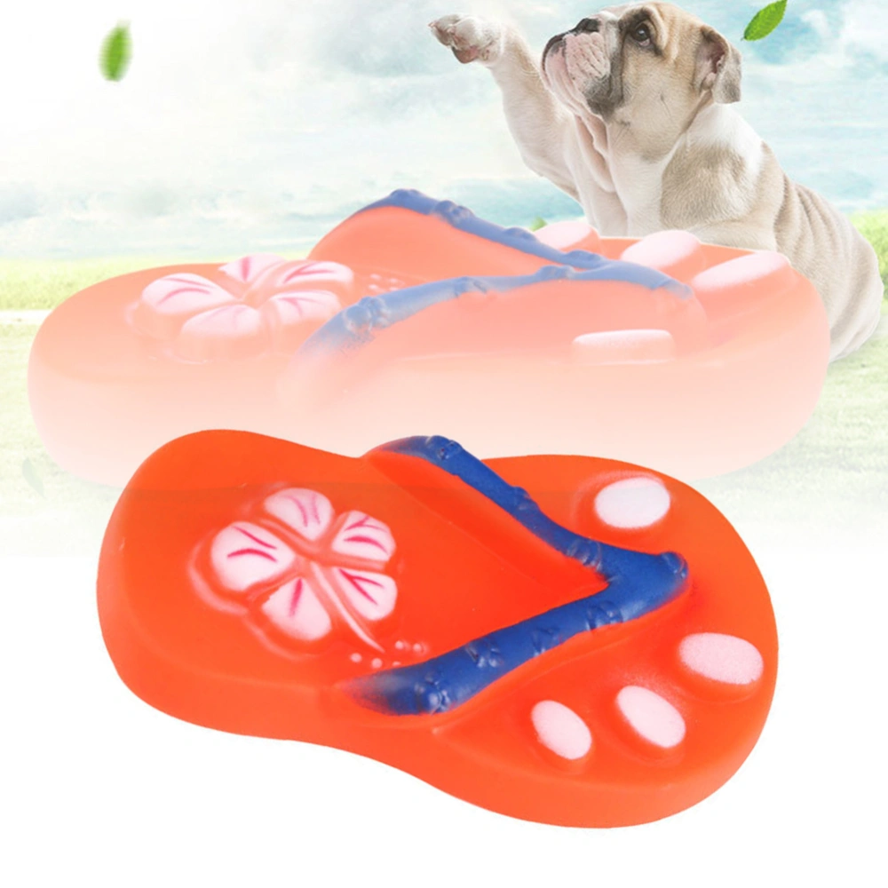 Puppy Cute Sandals Shape Vinyl Flip Flops Dog Cat Pet Squeaky Chewing Sound Toy