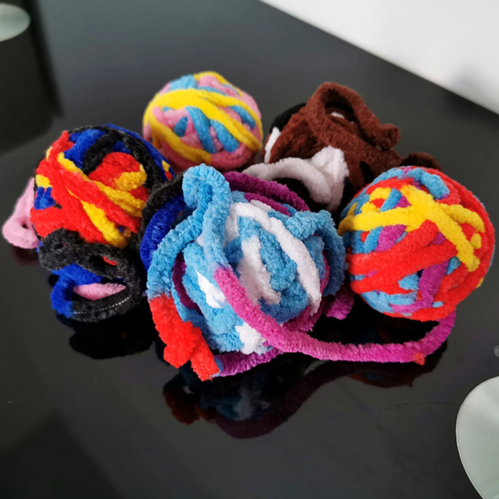 Pet Cats Kitten Polyester Ball Molar Interactive Play Training Squeaky Chew Toy