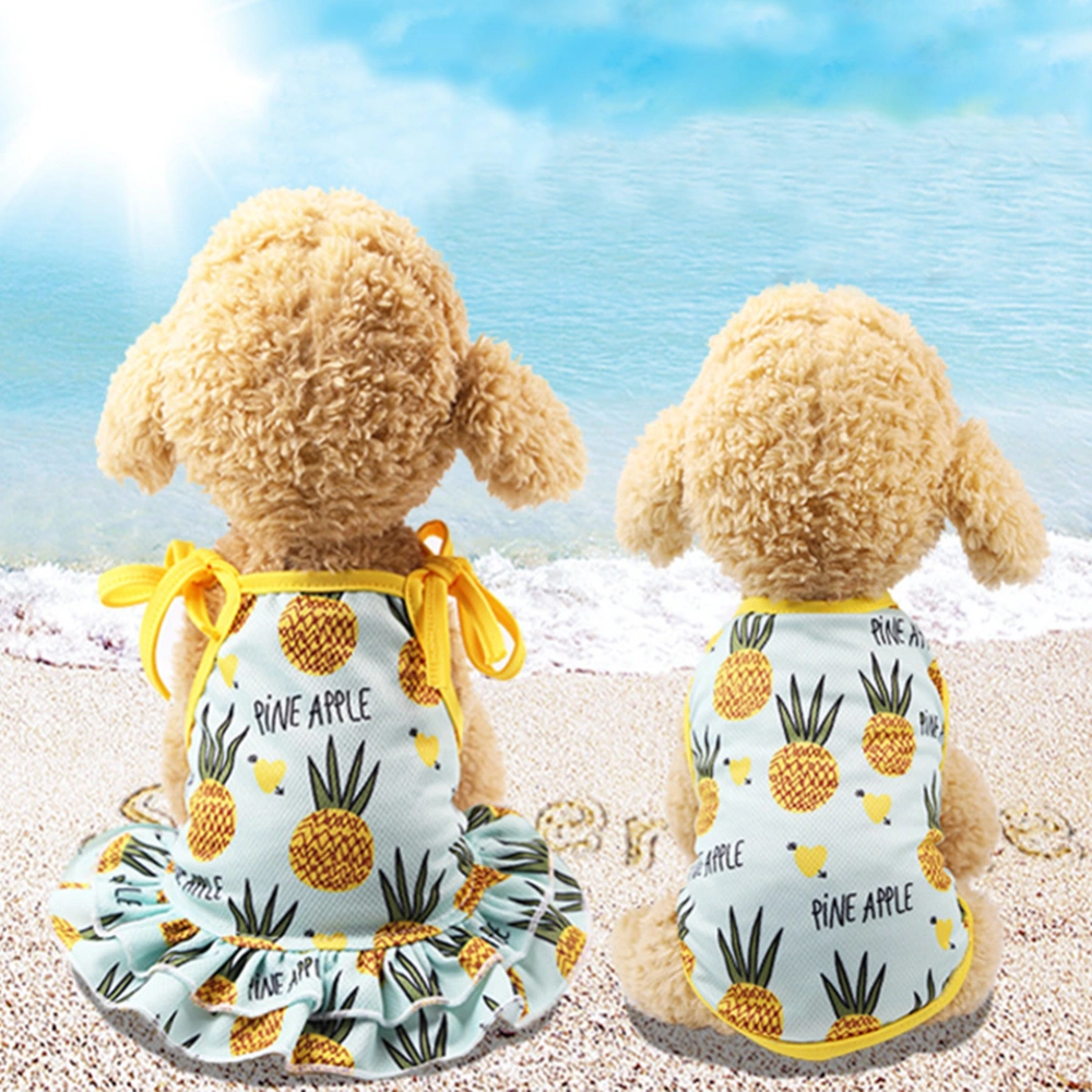 Lovely Pineapple Pet Dog Cat Dress/Vest Summer Costume Apparel Couple Outfit