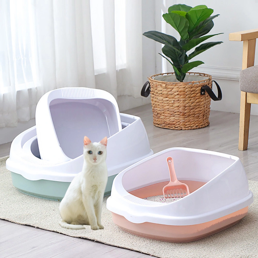 Semi-Enclosed Anti-Splash Detachable Pet Cats Sand Litter Box Scoop Toilet Tray