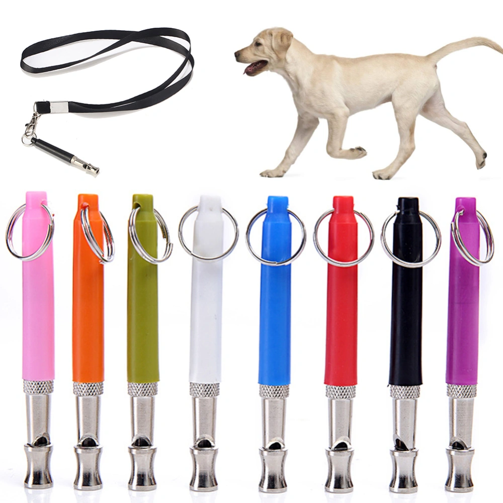 Stainless Steel Dog Training Whistle Pets Ultrasonic Sound Flute Anti-lost Tool