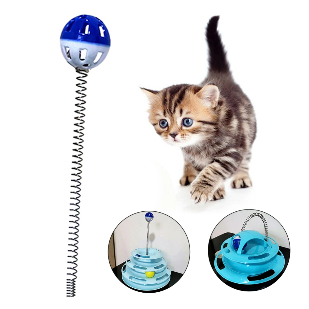 Funny Pet Cat Spring Bell Ball Interactive Toy Replacement Turntable Accessory