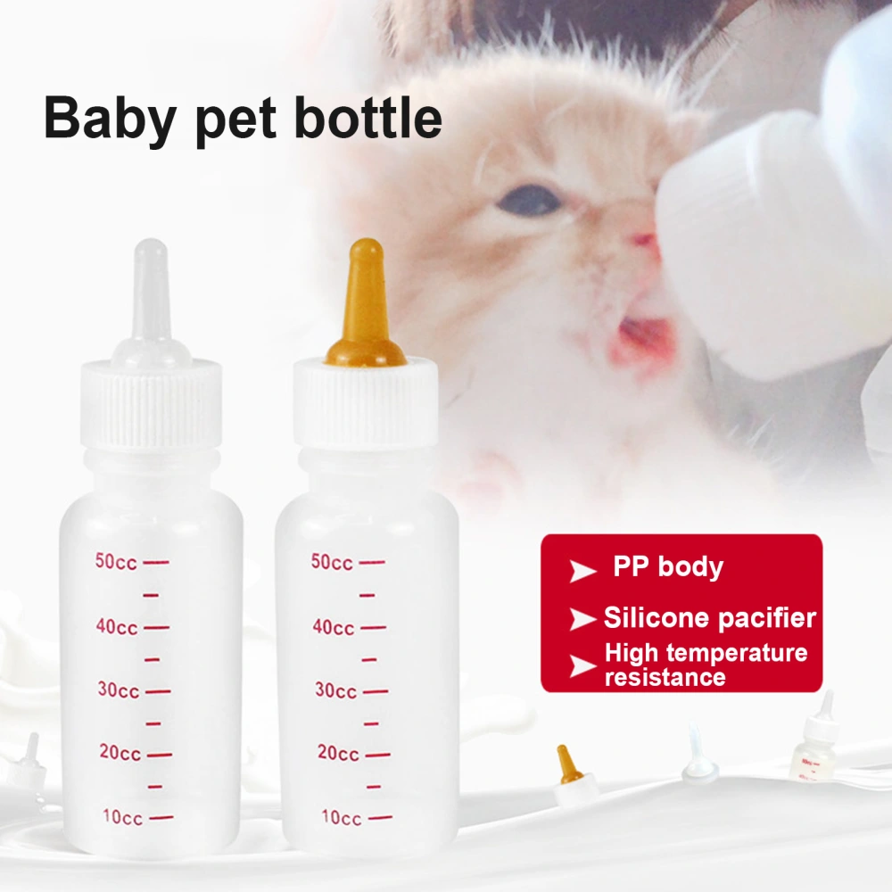 50ml, 120ml Cat Feeding Bottle Soft Head Leak-proof Removable No Odor Pet Kitten Dogs Feeding Bottle for Newborn Pet