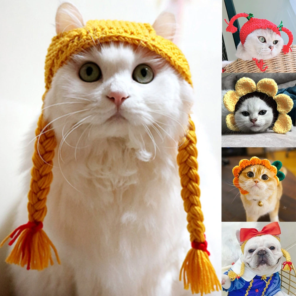 Cute Cartoon Handmade Dog Cat Hat Animal Party Costume Cap Pet Decor Accessory