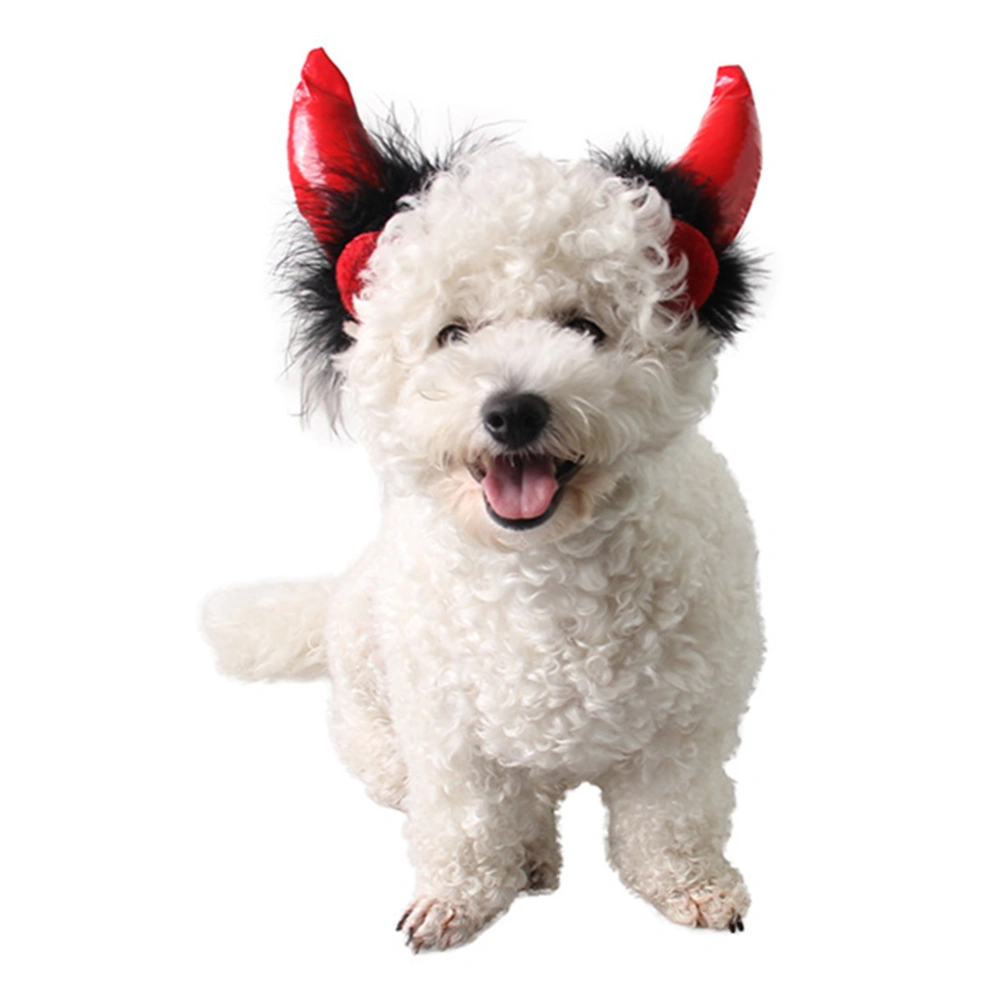 Halloween Holiday Devil Cute Pet Cat Puppy Cap Decoration Supplies Horn Hat Gift