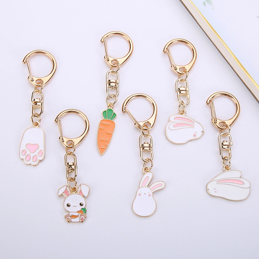 Cute Rabbit Bunny Carrot Car Keychain Key Ring Pendant Bag Ornament Decor Gift
