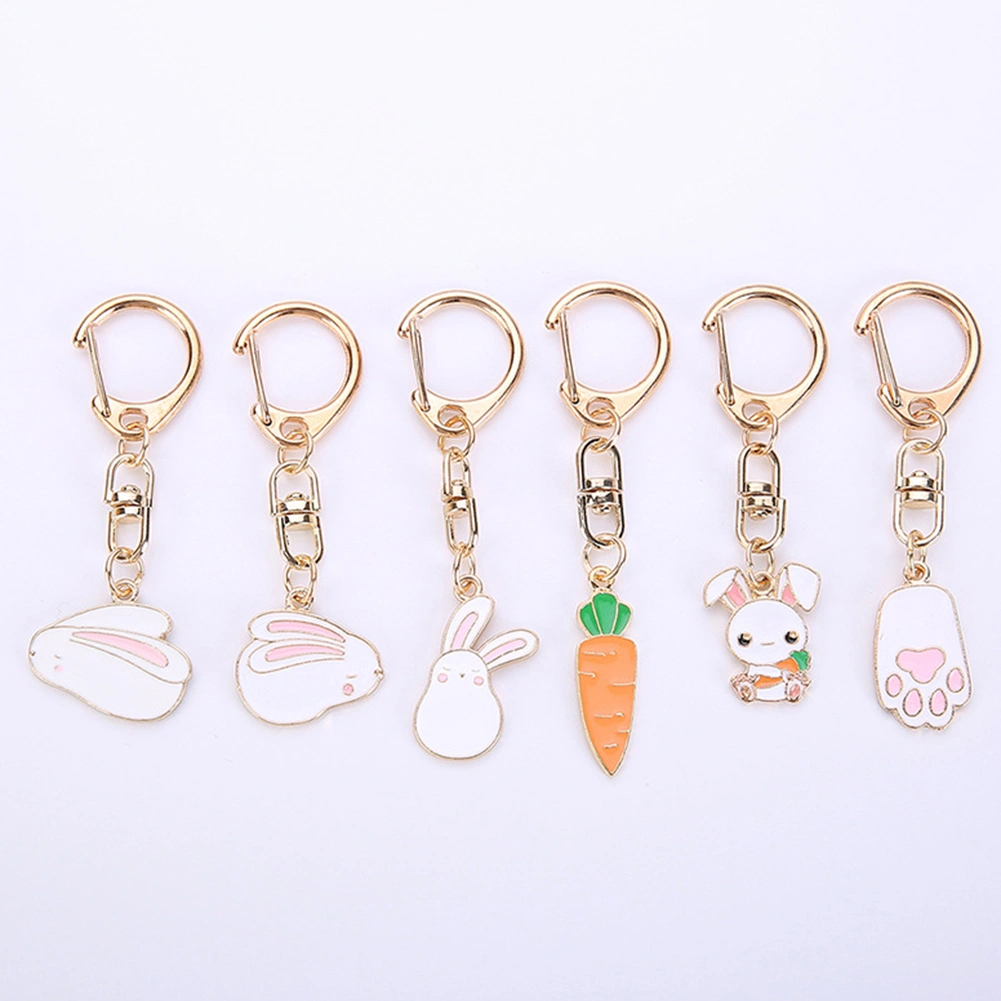 Cute Rabbit Bunny Carrot Car Keychain Key Ring Pendant Bag Ornament Decor Gift