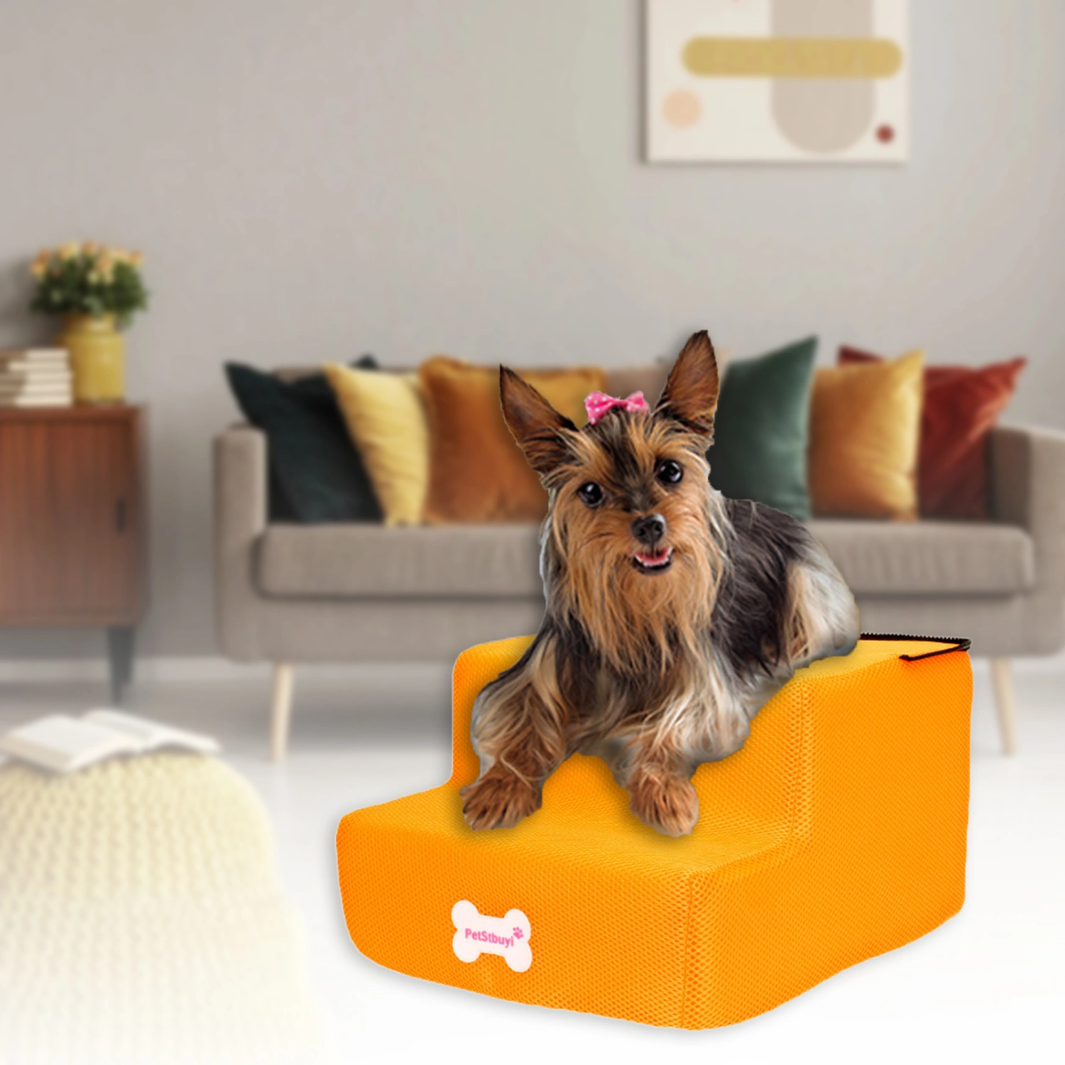 Pet Ladder Cover Detachable Zipper Closure Fabric Non-slip Dog Climbing Ramp Cover for Puppy